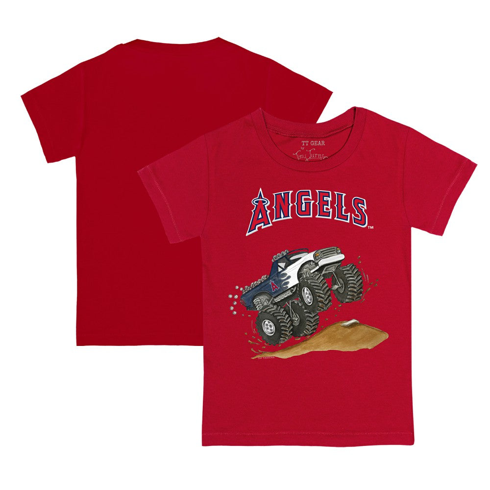 Los Angeles Angels Tiny Turnip Youth Monster Truck T-Shirt Red