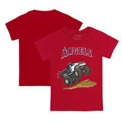 Los Angeles Angels Tiny Turnip Youth Monster Truck T-Shirt Red