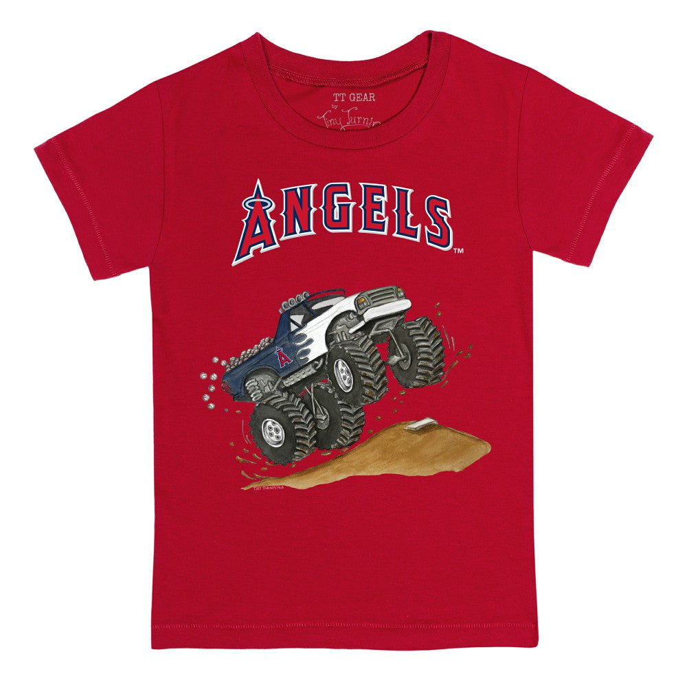 Los Angeles Angels Tiny Turnip Youth Monster Truck T-Shirt Red