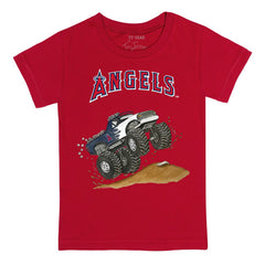 Los Angeles Angels Tiny Turnip Youth Monster Truck T-Shirt Red