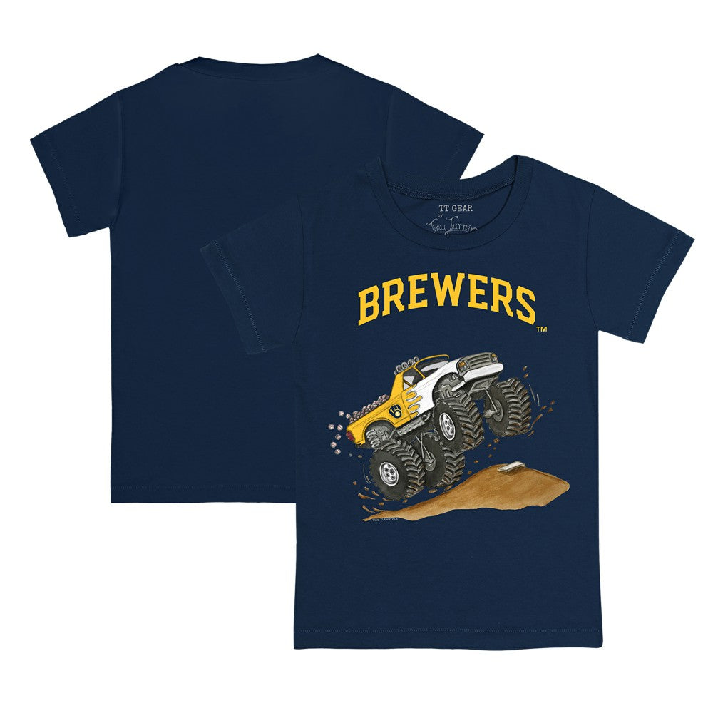 Milwaukee Brewers Tiny Turnip Youth Monster Truck T-Shirt Navy