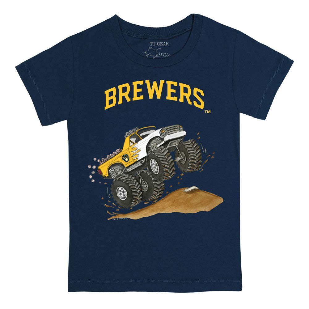Milwaukee Brewers Tiny Turnip Youth Monster Truck T-Shirt Navy