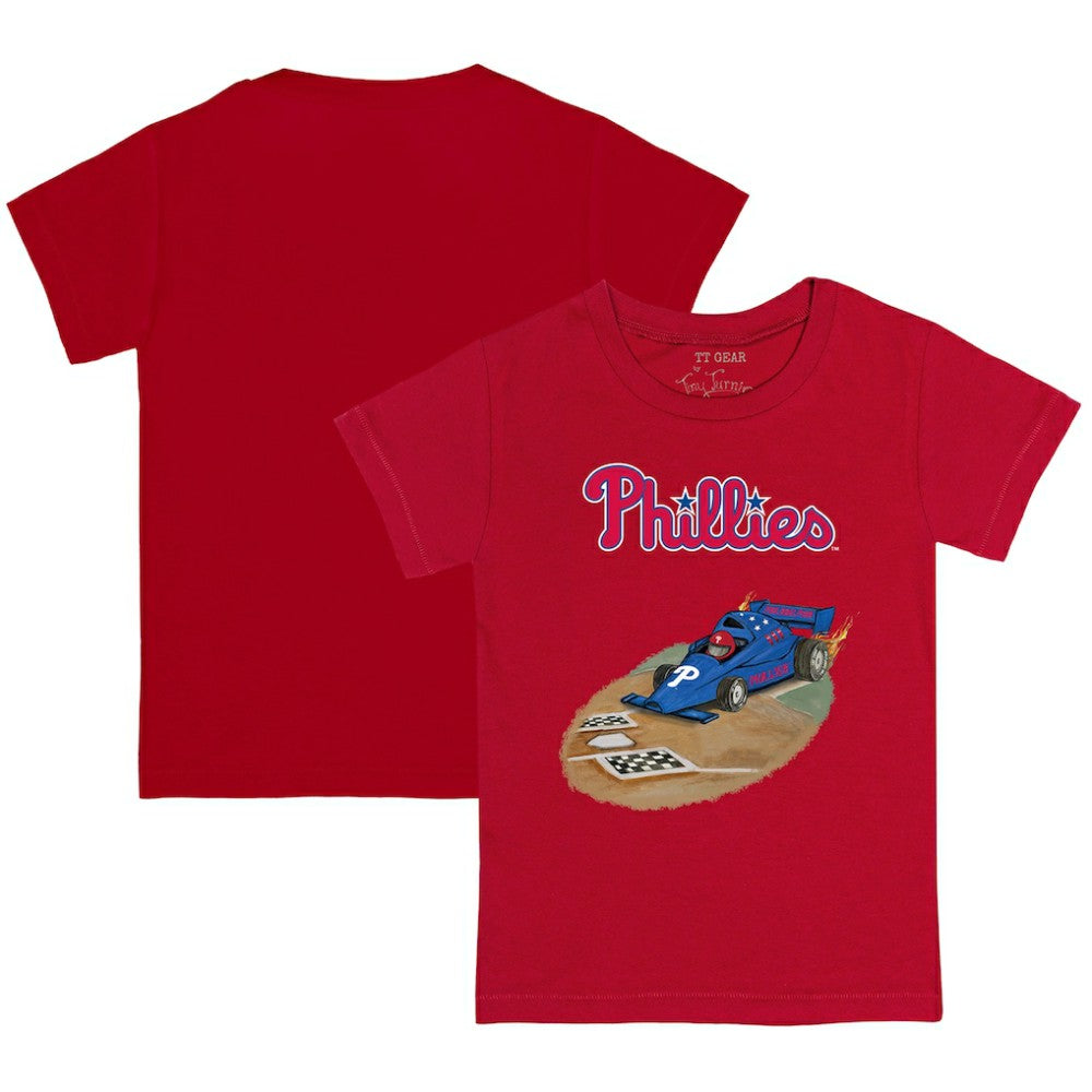 Philadelphia Phillies Tiny Turnip Youth Race Car T-Shirt Red