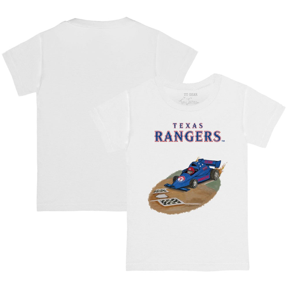 Texas Rangers Tiny Turnip Youth Race Car T-Shirt White