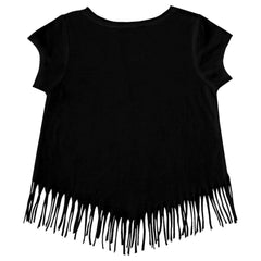 Pittsburgh Pirates Tiny Turnip Girls Youth Tattoo Rose Fringe T-Shirt Black