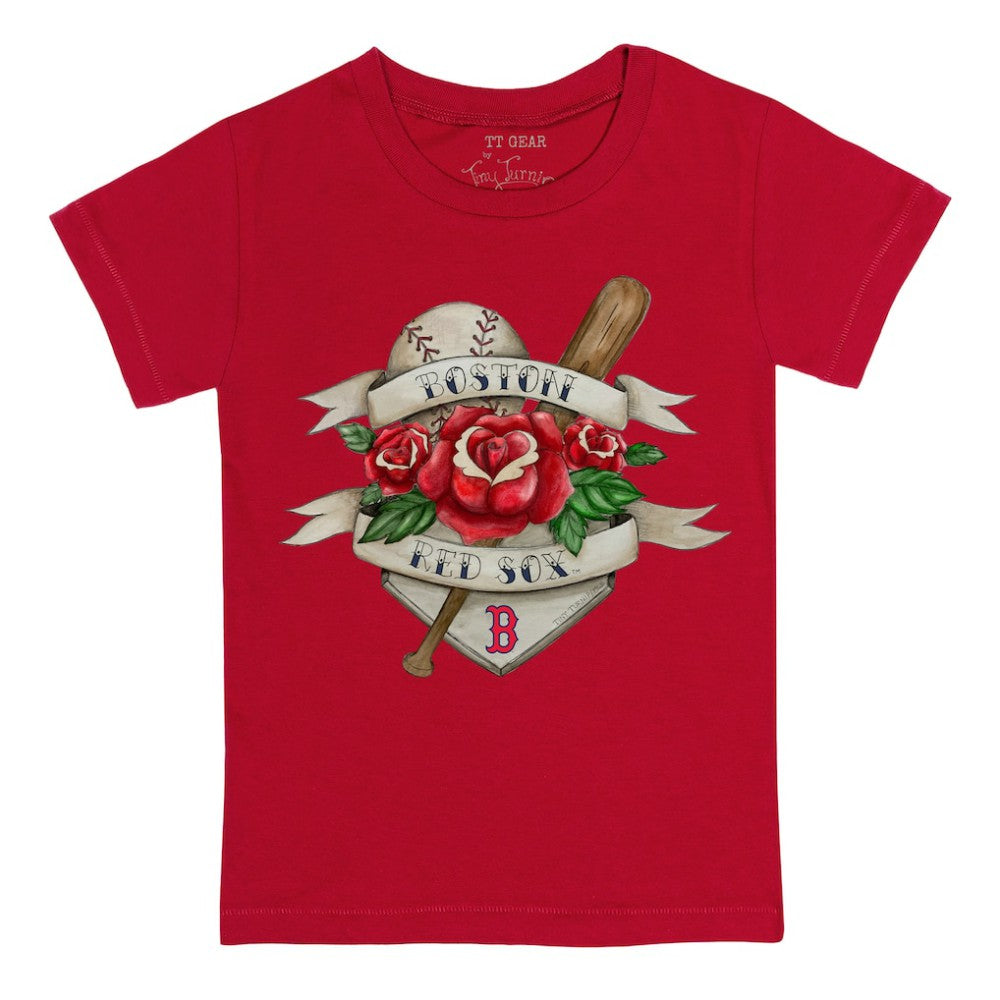 Boston Red Sox Tiny Turnip Youth Tattoo Rose T-Shirt Red