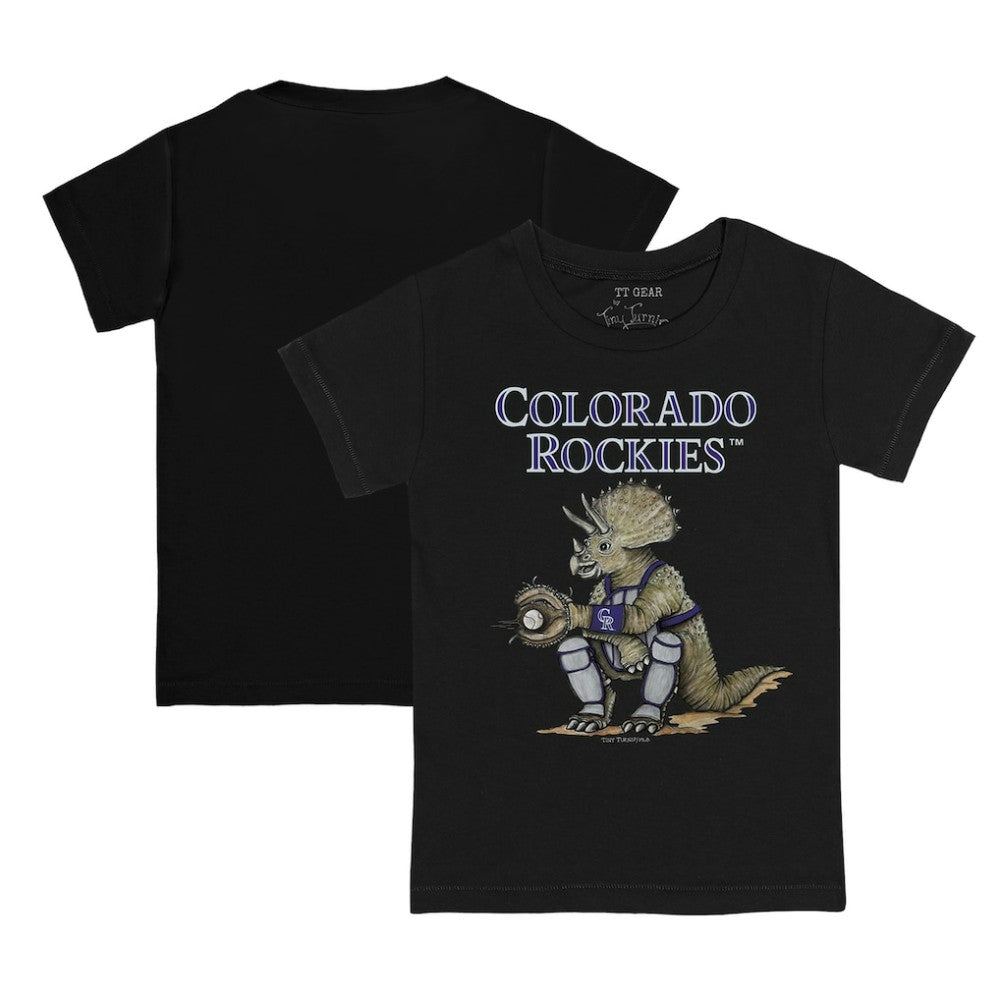 Colorado Rockies Tiny Turnip Youth Triceratops T-Shirt Black