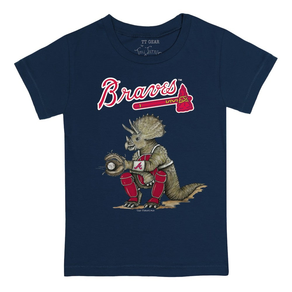 Atlanta Braves Tiny Turnip Youth Triceratops T-Shirt Navy