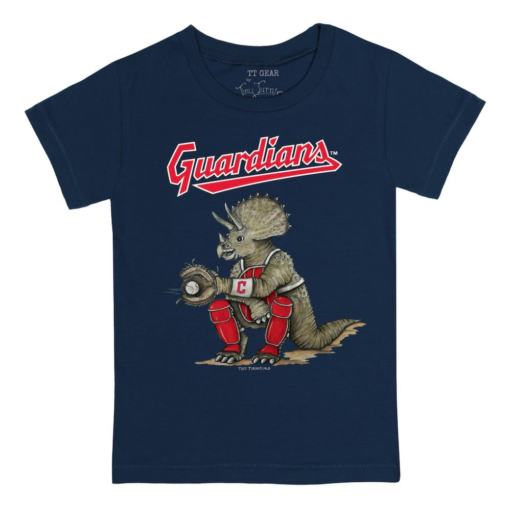 Cleveland Guardians Tiny Turnip Youth Triceratops T-Shirt Navy
