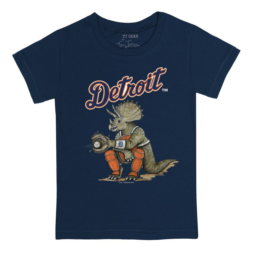 Detroit Tigers Tiny Turnip Youth Triceratops T-Shirt Navy