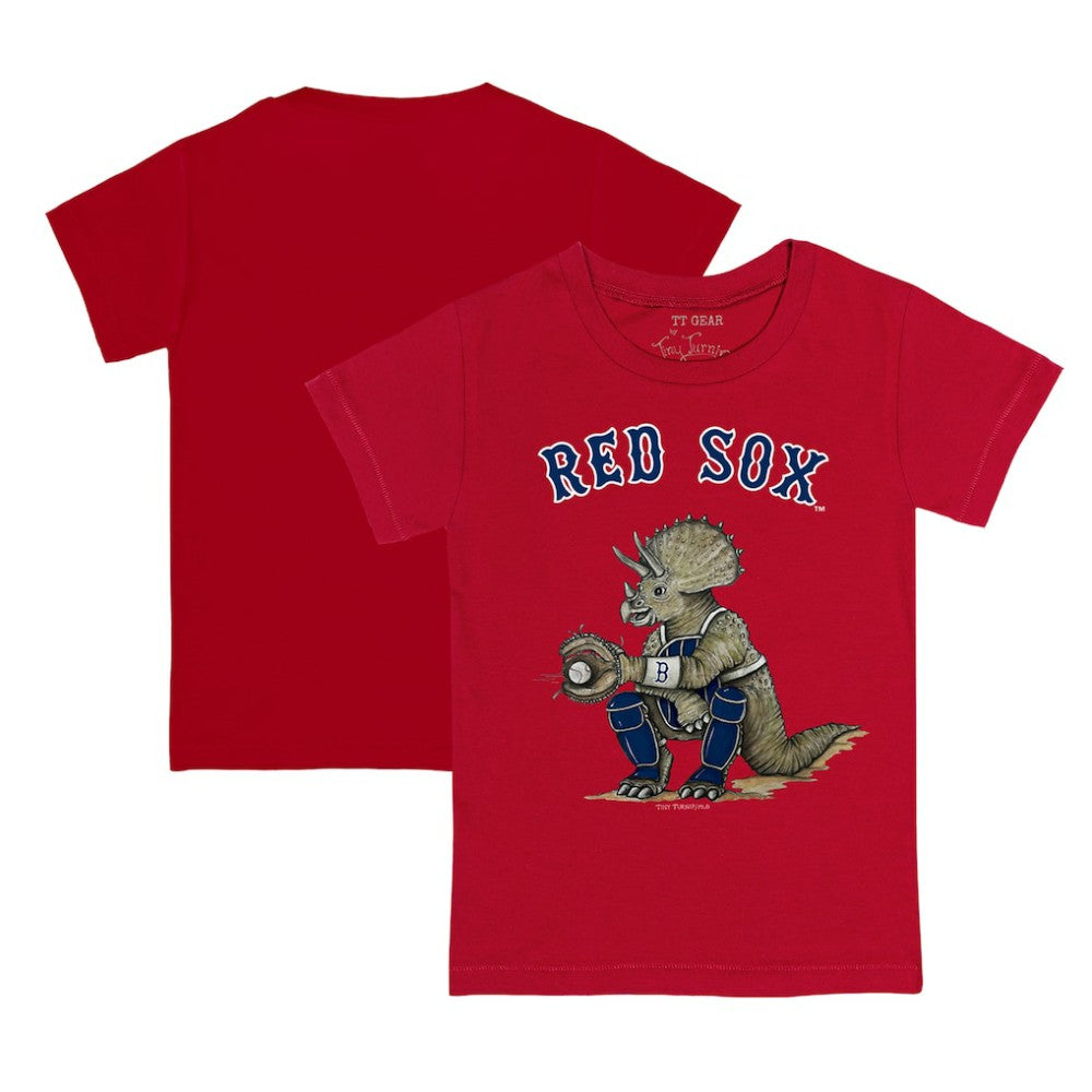 Boston Red Sox Tiny Turnip Youth Triceratops T-Shirt Red