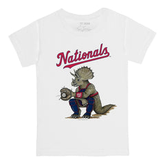 Washington Nationals Tiny Turnip Youth Triceratops T-Shirt White