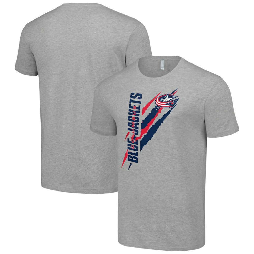 Columbus Blue Jackets Starter Color Scratch T-Shirt - Heather Gray T-shirts