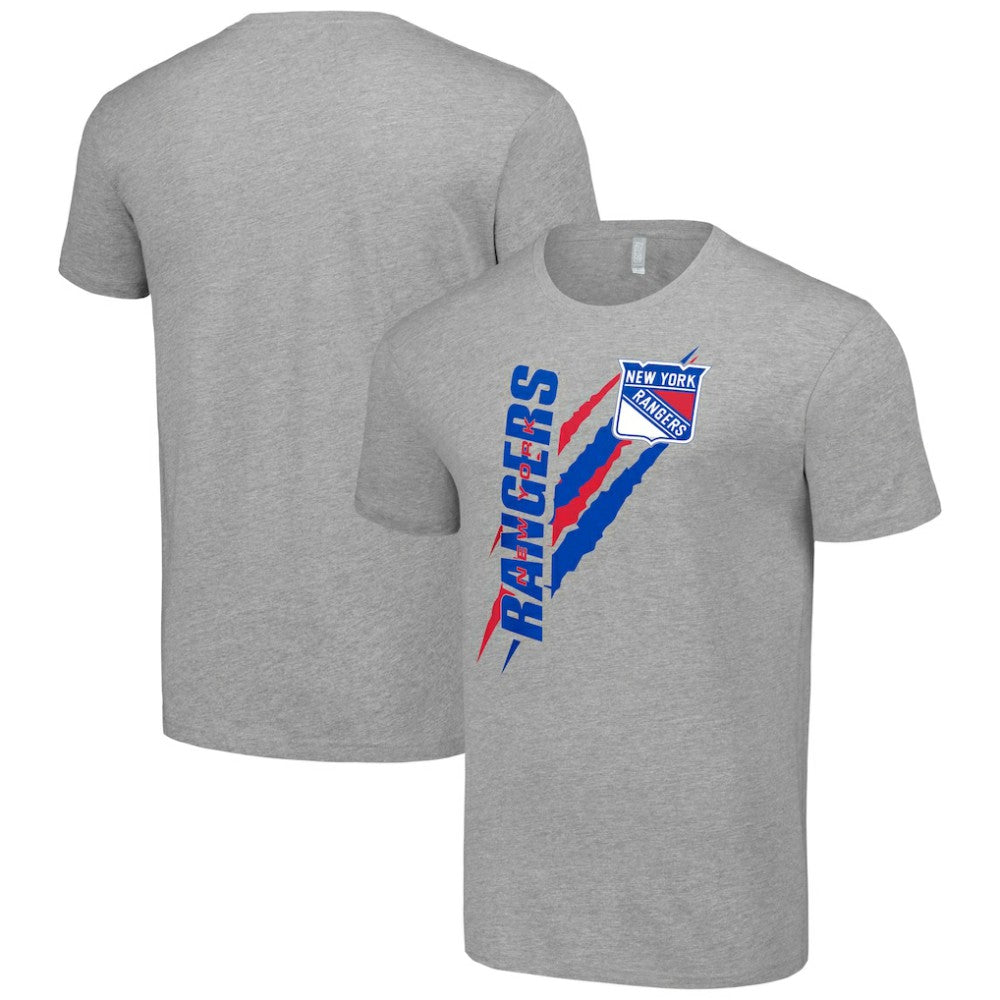 New York Rangers Starter Color Scratch T-Shirt - Heather Gray T-shirts