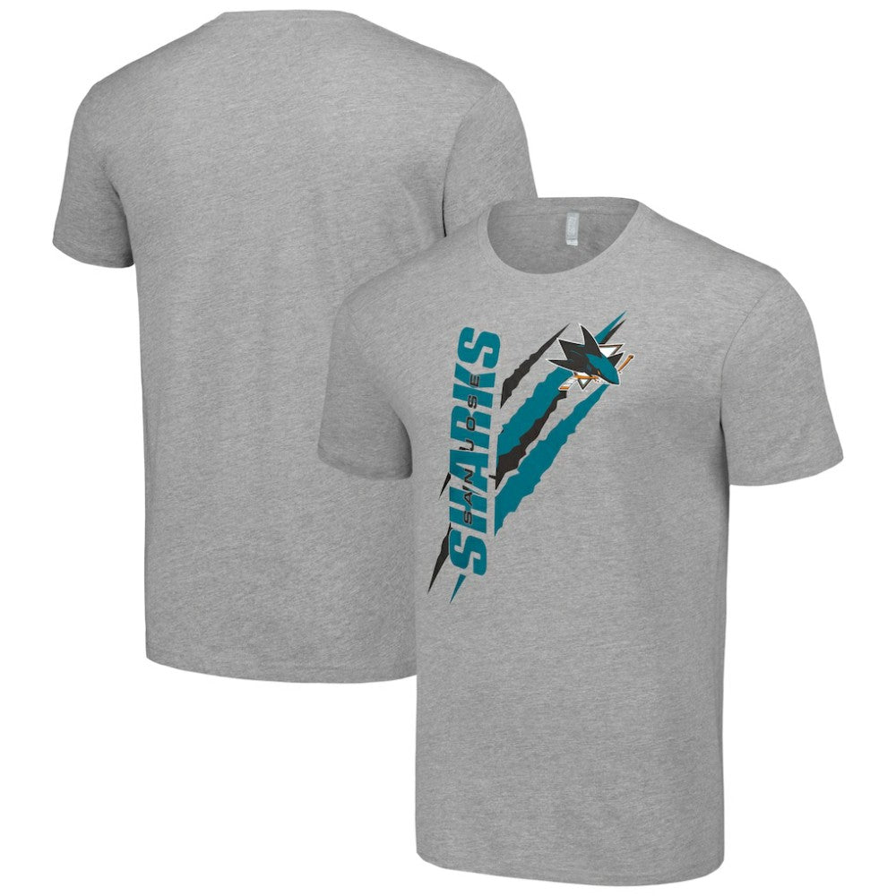 San Jose Sharks Starter Color Scratch T-Shirt - Heather Gray T-shirts