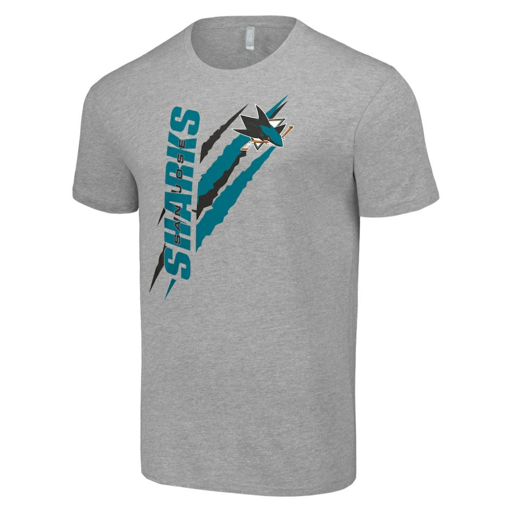 San Jose Sharks Starter Color Scratch T-Shirt - Heather Gray T-shirts