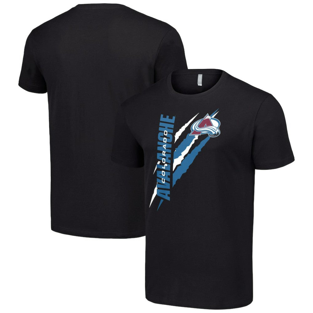 Colorado Avalanche Starter Color Scratch T-Shirt - Black T-shirts