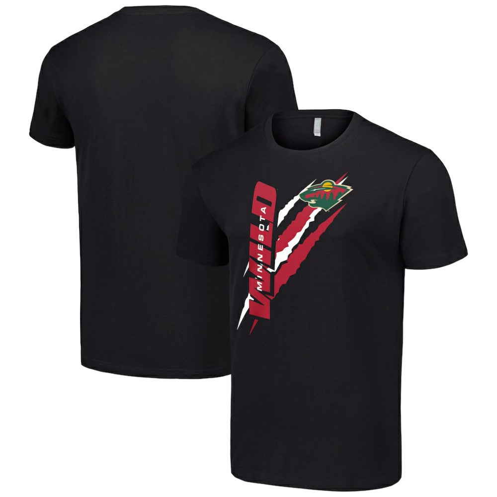 Minnesota Wild Starter Color Scratch T-Shirt - Black T-shirts