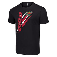 Minnesota Wild Starter Color Scratch T-Shirt - Black T-shirts