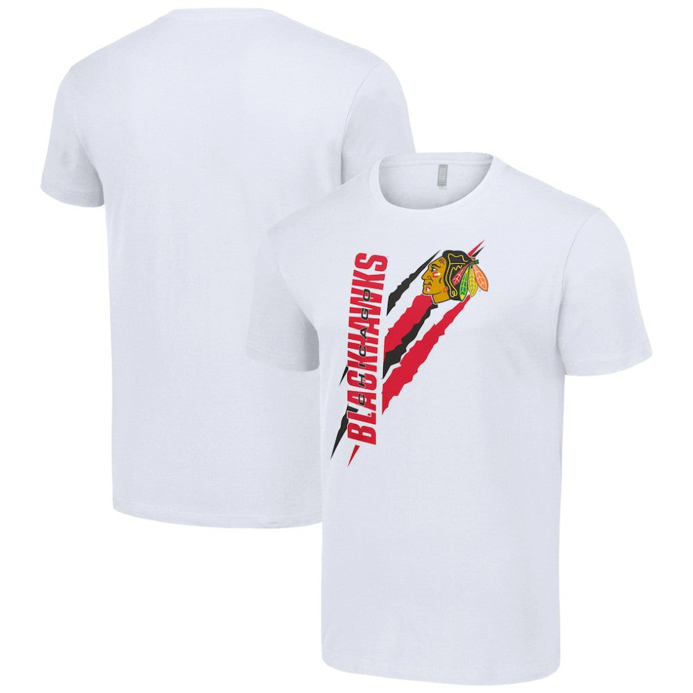Chicago Blackhawks Starter Color Scratch T-Shirt - White T-shirts