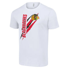 Chicago Blackhawks Starter Color Scratch T-Shirt - White T-shirts