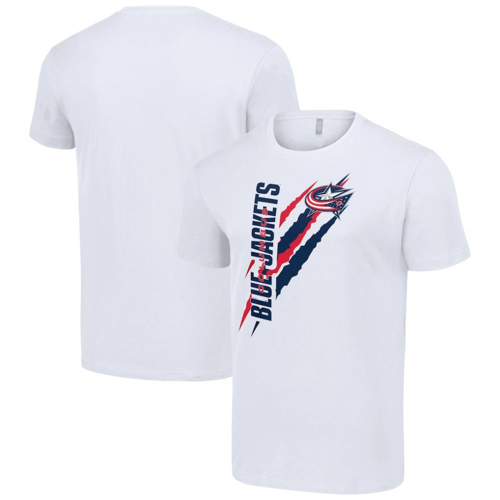 Columbus Blue Jackets Starter Color Scratch T-Shirt - White T-shirts
