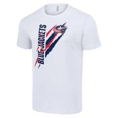 Columbus Blue Jackets Starter Color Scratch T-Shirt - White T-shirts