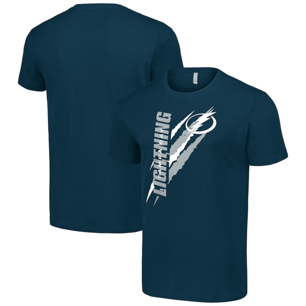 Tampa Bay Lightning Starter Color Scratch T-Shirt - Navy T-shirts