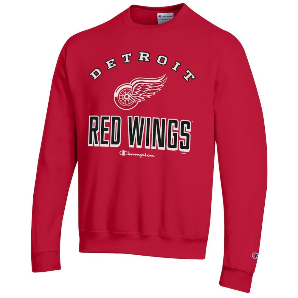 Detroit Red Wings Champion Eco Powerblend Crewneck Sweatshirt - Red Sweatshirts