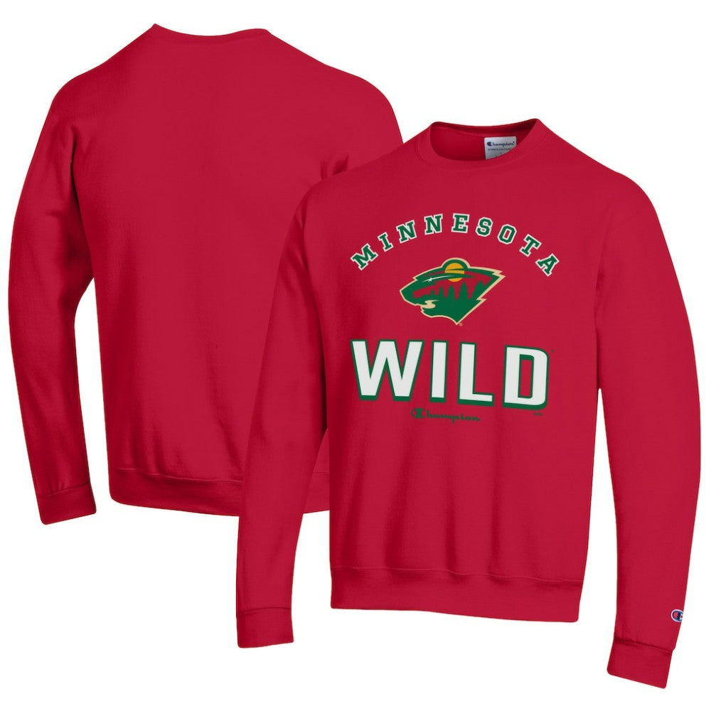 Minnesota Wild Champion Eco Powerblend Crewneck Sweatshirt - Red Sweatshirts