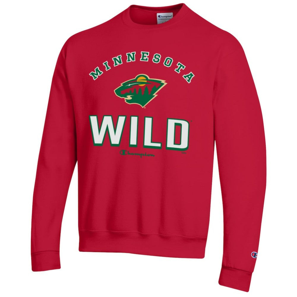Minnesota Wild Champion Eco Powerblend Crewneck Sweatshirt - Red Sweatshirts