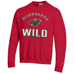 Minnesota Wild Champion Eco Powerblend Crewneck Sweatshirt - Red Sweatshirts