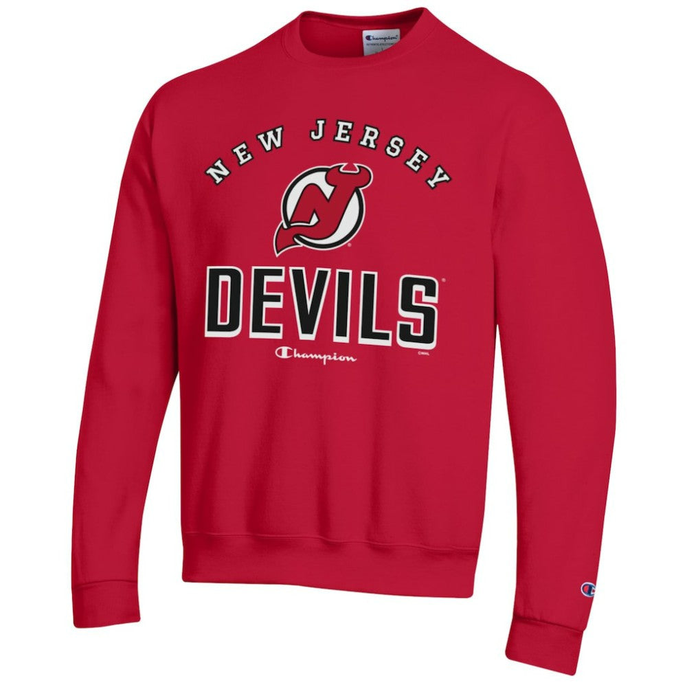 New Jersey Devils Champion Eco Powerblend Crewneck Sweatshirt - Red Sweatshirts