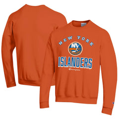 New York Islanders Champion Eco Powerblend Crewneck Sweatshirt - Orange Sweatshirts