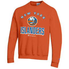 New York Islanders Champion Eco Powerblend Crewneck Sweatshirt - Orange Sweatshirts