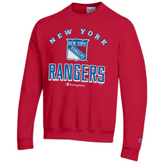 New York Rangers Champion Eco Powerblend Crewneck Sweatshirt - Red Sweatshirts