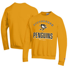 Pittsburgh Penguins Champion Eco Powerblend Crewneck Sweatshirt - Gold Sweatshirts