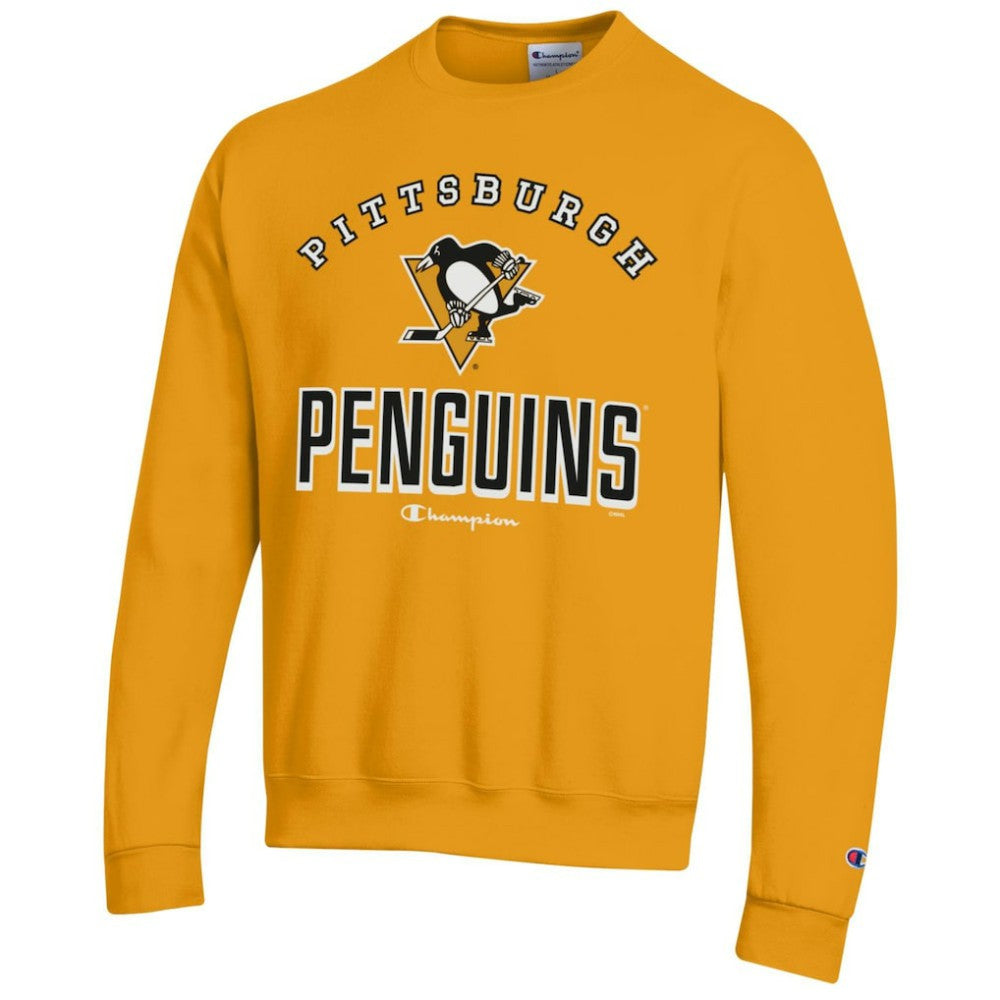 Pittsburgh Penguins Champion Eco Powerblend Crewneck Sweatshirt - Gold Sweatshirts