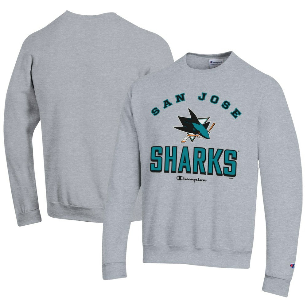 San Jose Sharks Champion Eco Powerblend Crewneck Sweatshirt - Gray Sweatshirts