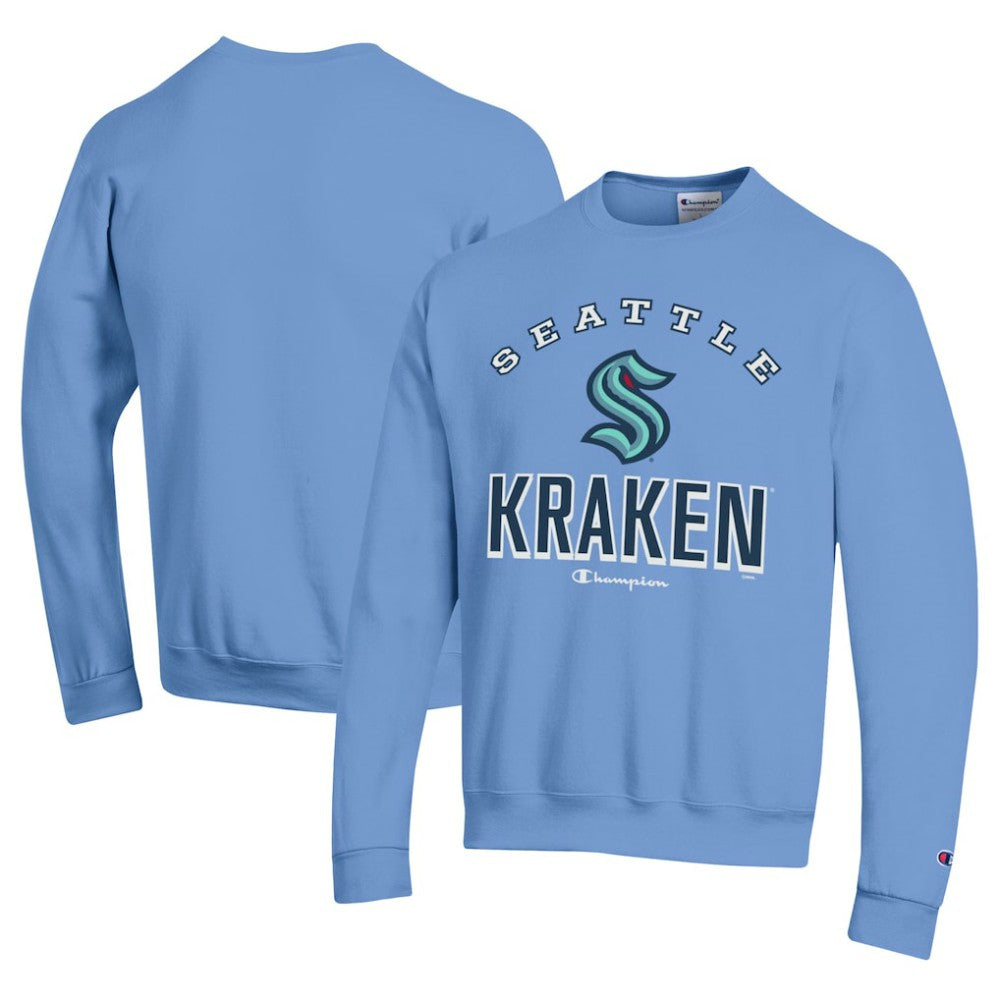 Seattle Kraken Champion Eco Powerblend Crewneck Sweatshirt - Light Blue Sweatshirts