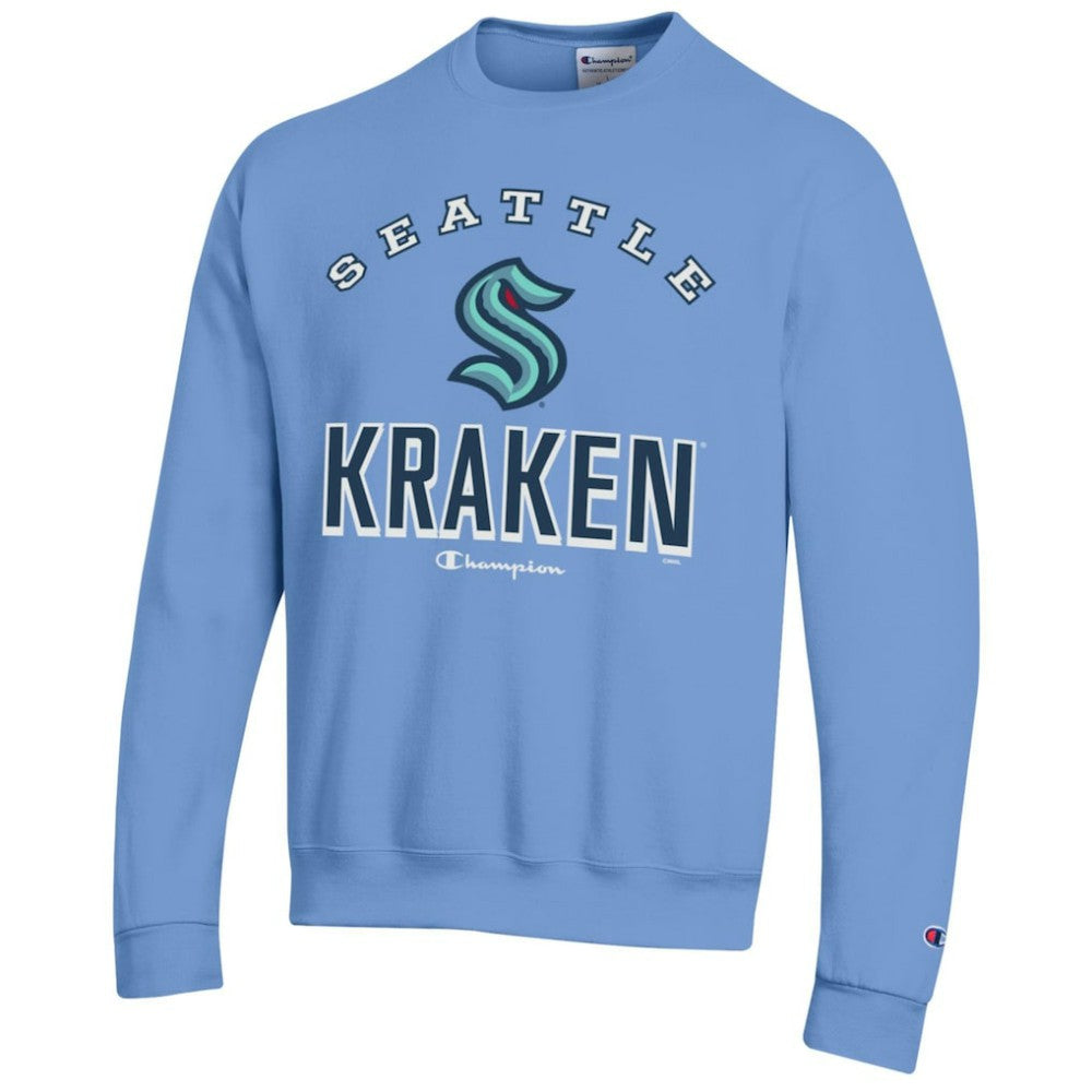 Seattle Kraken Champion Eco Powerblend Crewneck Sweatshirt - Light Blue Sweatshirts