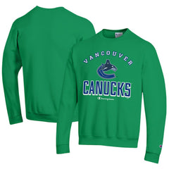 Vancouver Canucks Champion Eco Powerblend Crewneck Sweatshirt - Green Sweatshirts