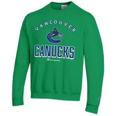 Vancouver Canucks Champion Eco Powerblend Crewneck Sweatshirt - Green Sweatshirts