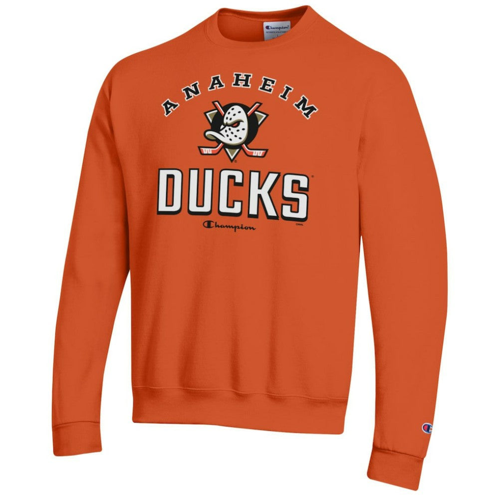 Anaheim Ducks Champion Eco Powerblend Crewneck Sweatshirt - Orange Sweatshirts