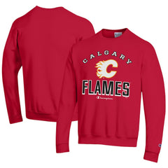 Calgary Flames Champion Eco Powerblend Crewneck Sweatshirt - Red Sweatshirts