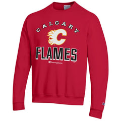 Calgary Flames Champion Eco Powerblend Crewneck Sweatshirt - Red Sweatshirts