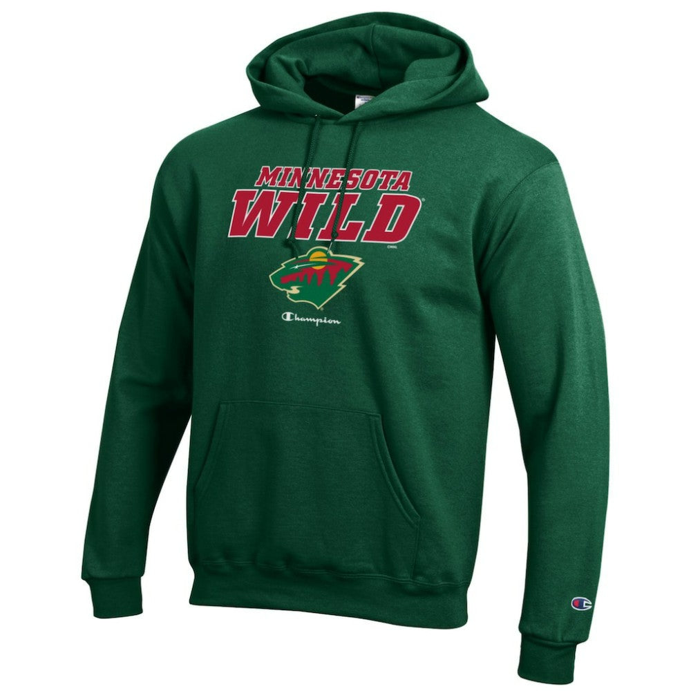 Minnesota Wild Champion Eco Powerblend Pullover Hoodie - Hunter Green Hoodies