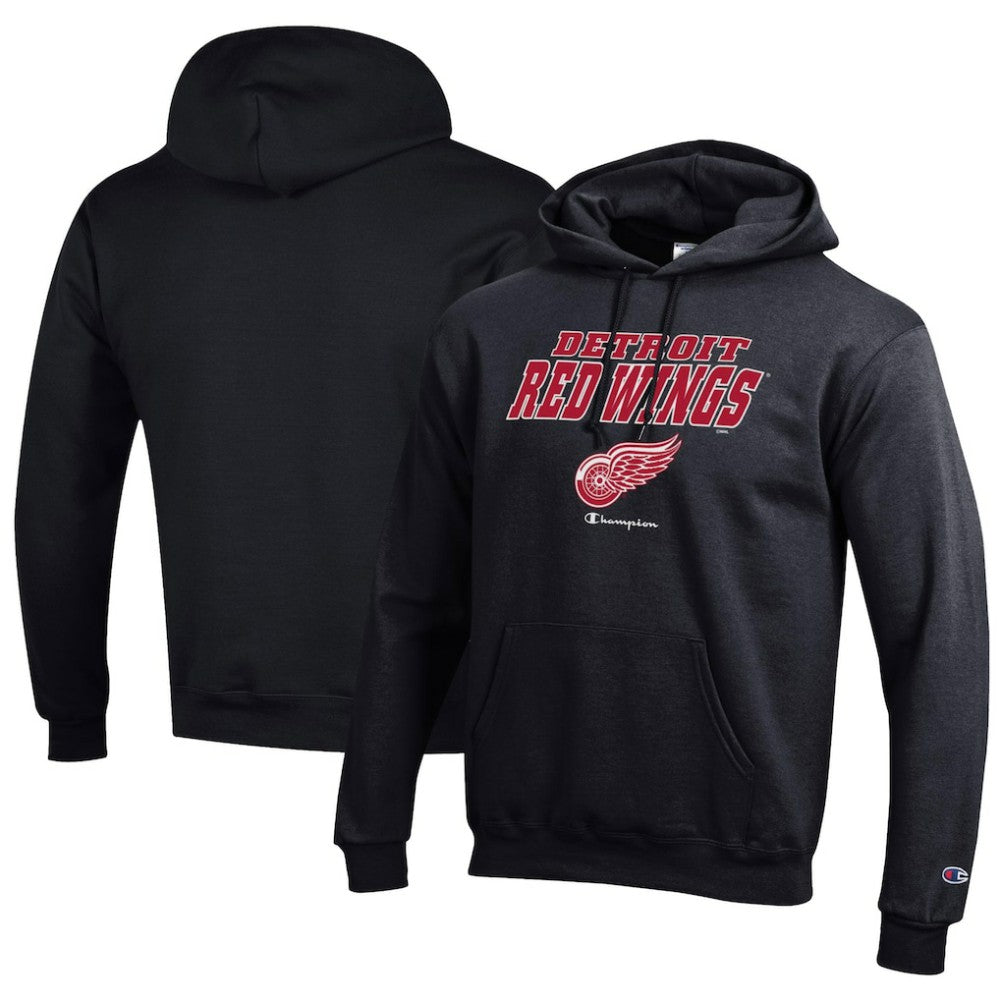 Detroit Red Wings Champion Eco Powerblend Pullover Hoodie - Black Hoodies