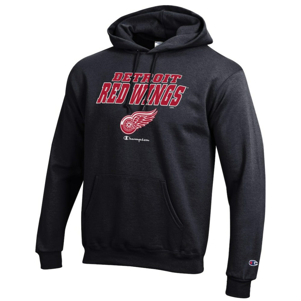 Detroit Red Wings Champion Eco Powerblend Pullover Hoodie - Black Hoodies
