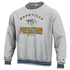 Nashville Predators Champion Reverse Weave Yarn Dye Pullover Sweatshirt - Heather Gray Sweatshirts